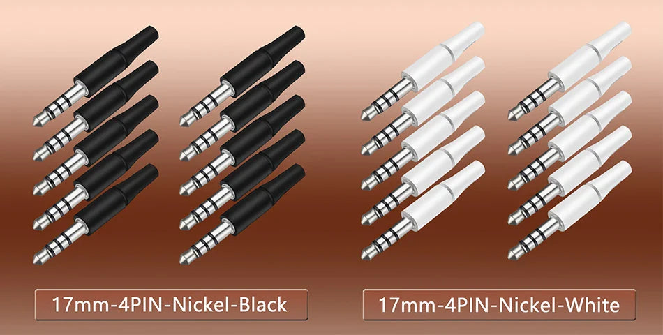 10pcs White & Black 3.5mm Stereo Headset Plug Adapter 3/4 Poles Audio Jack Connector for iPhone 2.5mm