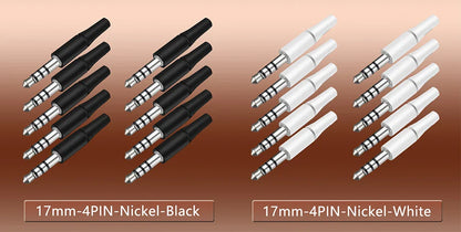 10pcs White & Black 3.5mm Stereo Headset Plug Adapter 3/4 Poles Audio Jack Connector for iPhone 2.5mm