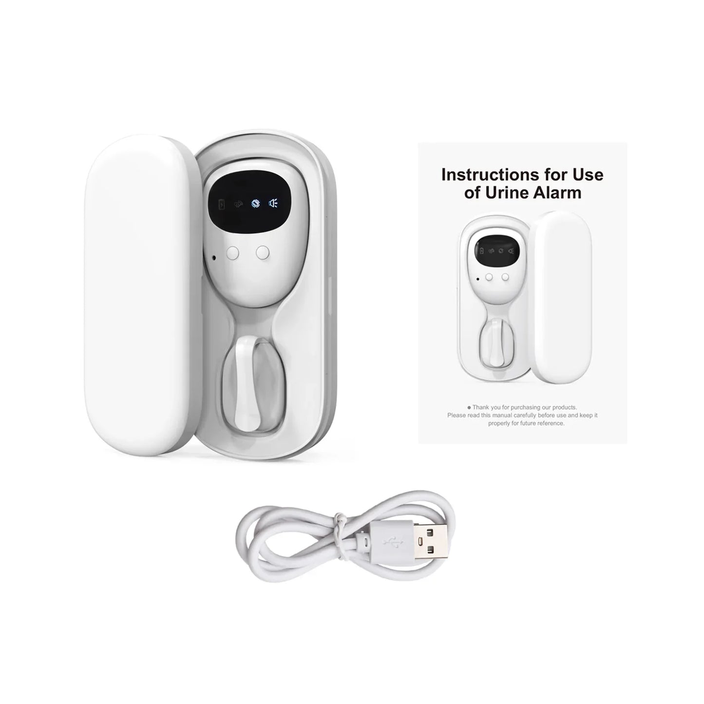Wireless Bedwetting Alarm with Receiver - Pee Alarm for Kids, Potty Training & Elder Care (10-20M Range, Vibration Reminder)