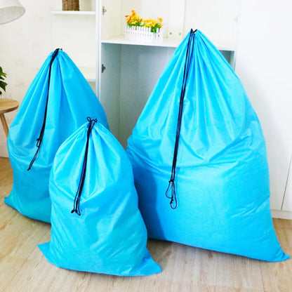 Super Large Waterproof Storage Bags with Drawstring: Sturdy Home Organizer for Bedding, Clothes, and Groceries
