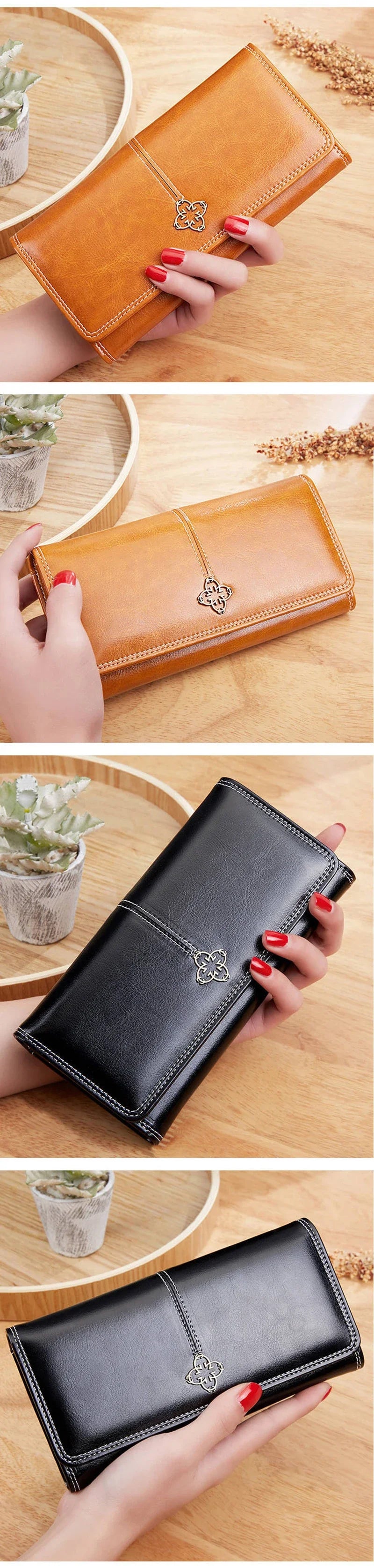 Women’s Leather Long Wallet – Luxury Fashion Purses & Card Holder, Money Bag Handbag for 2022