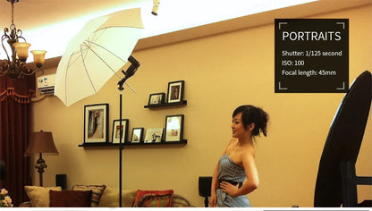 4-Pack 33"/83cm Soft White Translucent Umbrellas — Photo & Video Studio Lighting Diffusers for Photography Flash