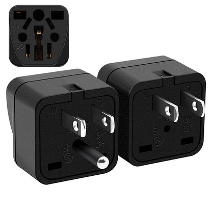 Universal AC Power Adapter – German, Russia, AU, UK, KR, EU to US Type B 10A Travel Converter for USA & Japan