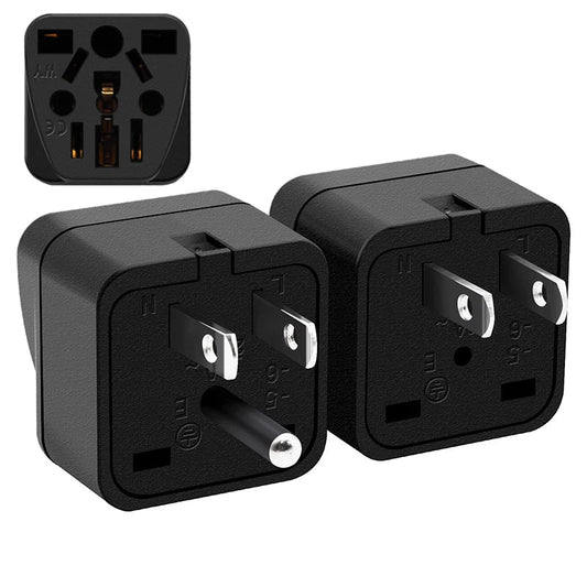Universal AC Power Adapter – German, Russia, AU, UK, KR, EU to US Type B 10A Travel Converter for USA & Japan