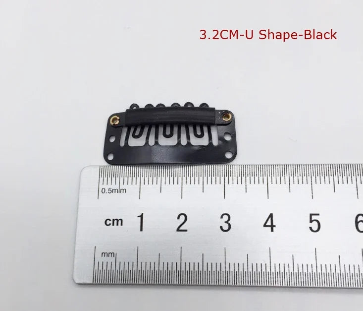 50Pcs Wig Clips Snap Clips - 2.3cm-3.6cm Black & Brown Hair Extension Weft Clips for Wig Styling & Hair Tools
