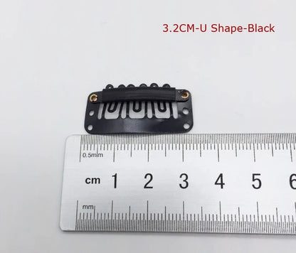 50Pcs Wig Clips Snap Clips - 2.3cm-3.6cm Black & Brown Hair Extension Weft Clips for Wig Styling & Hair Tools