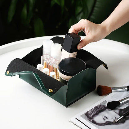 PU Leather Tissue Box Cover - Elegant Car and Desktop Napkin Holder, Bedroom Tissue Dispenser, Versatile Toilet Paper Container
