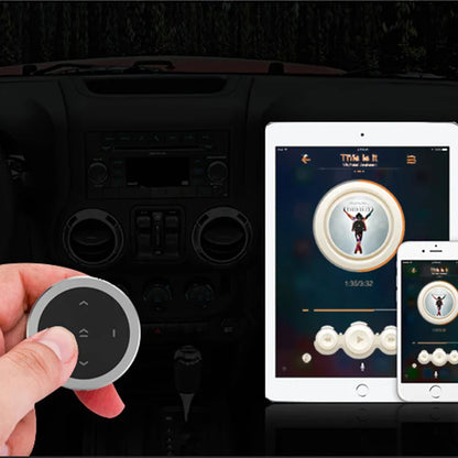 Mini Wireless Bluetooth-compatible Media Button Remote Controller: Steering Wheel MP3 Music Play for Car, Motorcycle - Compatible with IOS & Android