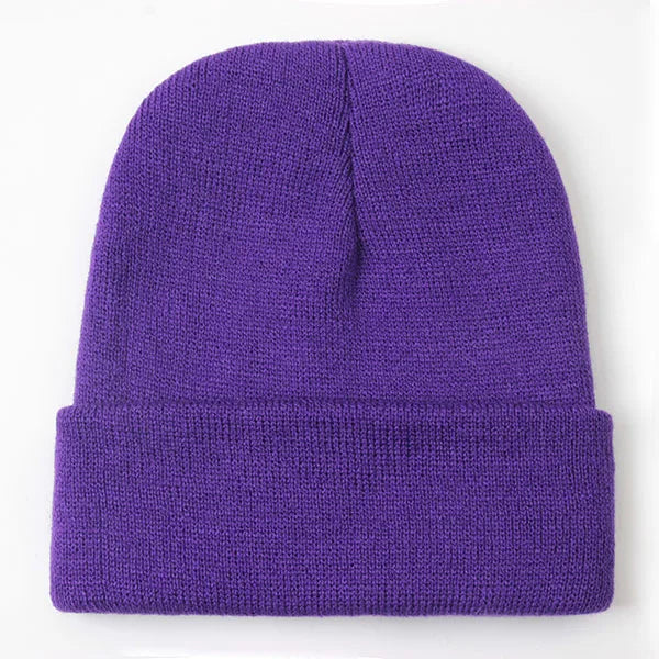 Solid Unisex Beanie – Soft Warm Wool Blend Knitted Cap for Men and Women, Autumn Winter Skullcap, Ski Hat, 24 Colors