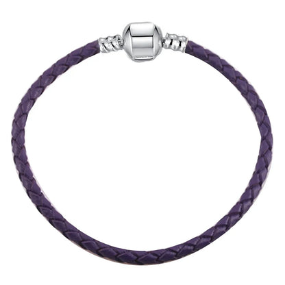 BAOPON 9-Color Leather Charm Bracelet - DIY Chain Jewelry Gift for Women & Girls