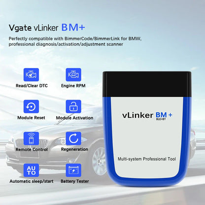 Vgate vLinker BM ELM327 for BMW – WiFi Bluetooth 4.0 OBD2 Car Diagnostic Scanner, Auto Scan Tool, Bimmercode ELM 327 V1.5