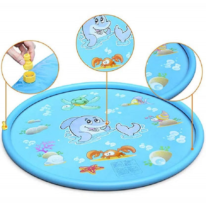 100/170 CM Children's Inflatable Water Spray Pad - Summer Beach Outdoor Game Toy for Lawn & Pool Fun