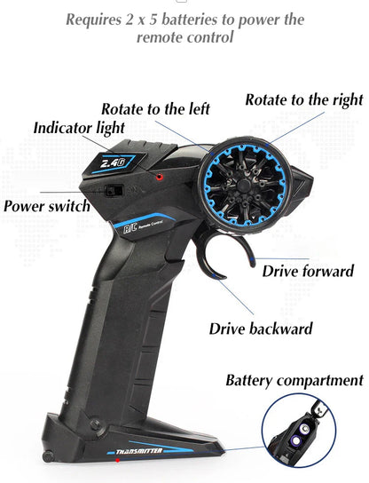 1/6 Scale RC Electric Racing Motorcycle – High-Speed 4CH Remote Control Drift Car Toy for Boys