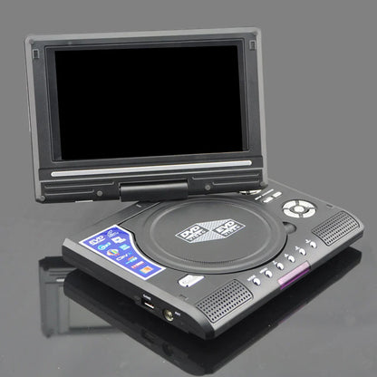 7.8" Portable DVD Player with 270° Swivel Screen & Remote Control – CD Disc Compatible, Home Theater, Multi-Region Plug (US/EU/UK/AU)