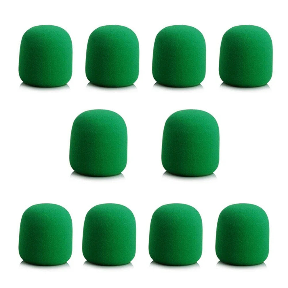 10pcs Thick Microphone Foam Covers - Professional Windscreen Sponge Caps for Studio Mic Protection