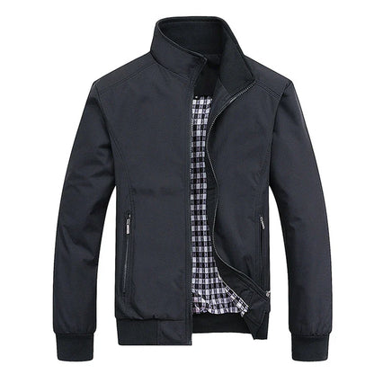 2025 Spring Autumn Men's Bomber Jacket – Casual Solid Slim Fit, Baseball Style, M-6XL & 8XL Sizes