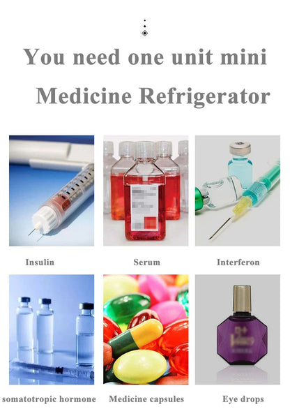 Mini Portable Insulin Refrigerator – 7800mAh Cooler for Insulin, Serum & Capsules, 260ml Capacity