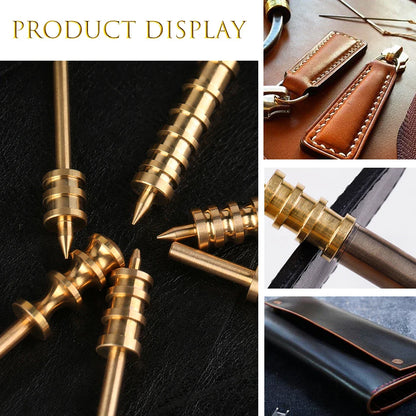 LMDZ Leather Burnisher – Pointed & Flat Tip Edge Tool for Slicking & Burnishing Brass Leathercraft