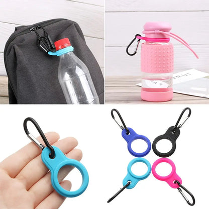 Outdoor Camping Hiking Water Bottle Holder - Rubber Buckles Hook for Sports Kettle - Arrival Accessories Carabiner