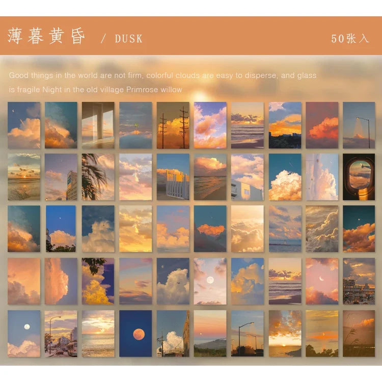 Yoofun 50 Sheets Aesthetic Sticker Book - Natural Scenery Art Painting Stickers for Scrapbooking Planner Journaling