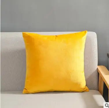 Solid Velvet Pillowcase – Red, Yellow, Blue, & Green Cushion for Sofa, Car, Living Room Home Decor, 45x45cm