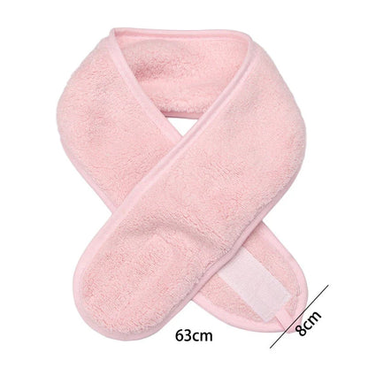Women Soft Coral Fleece Toweling Hairband – Adjustable Makeup & Bath Headband for Washing Face, Spa & Facial Hair Holder Accessory