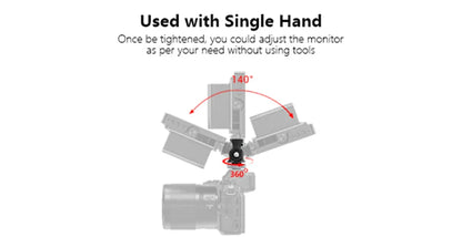 TOAZOE DSLR Camera Monitor Mount – Adjustable Swivel & Tilt Clamp with Cold Shoe Base for Flash & DIY Accessories