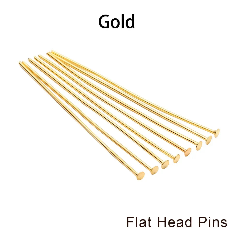 Jewelry Eye Pins & Ball Head Pins - 100/200pcs DIY Findings for Earrings Bracelets Pendants 16-60mm Craft Making Supplies