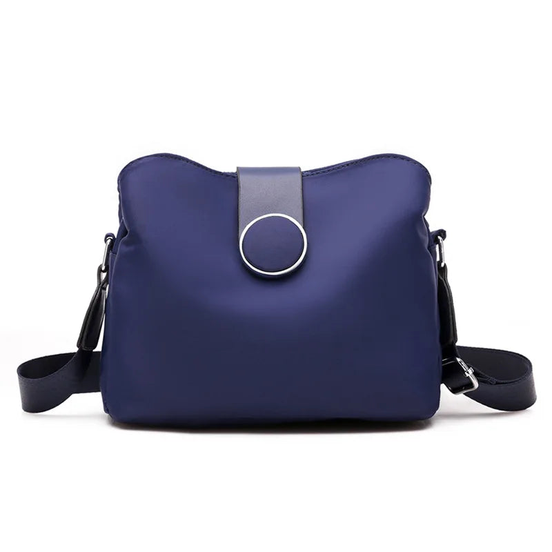 Vintage Waterproof Nylon Shoulder Bag for Women – Simple Crossbody Messenger Bag for Daily Use & Travel