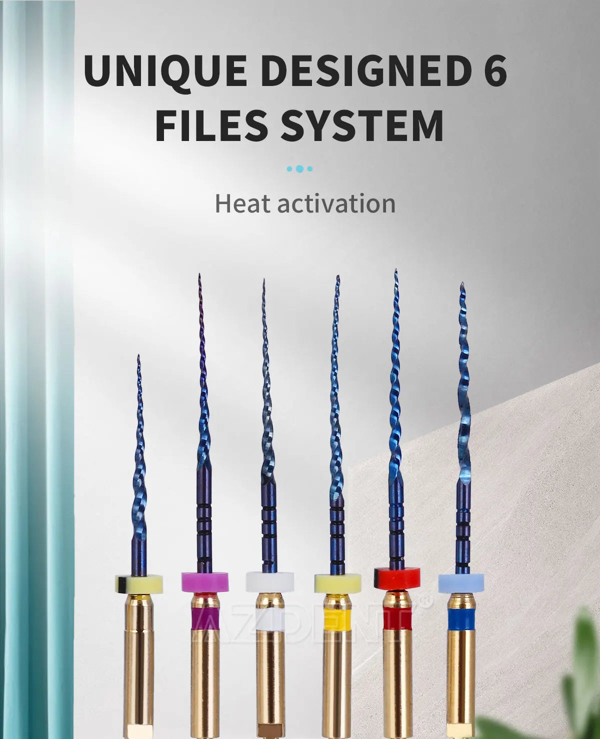 Azdent 6pcs/Pack 25mm SX Dental Files Root Canal Use Rotary Heat Activated  Endodontic Files Rotating File Dentistry Instruments