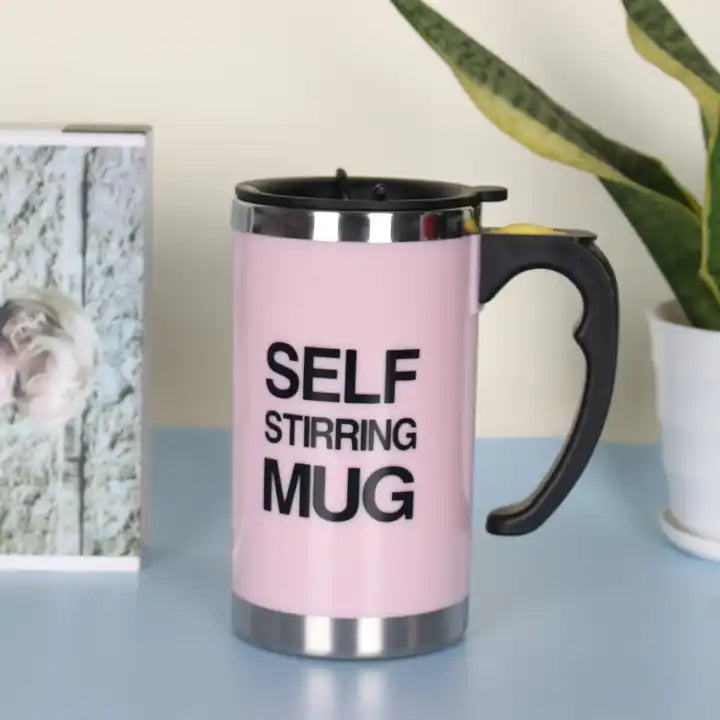 NEW!!! Stainless Steel Self-Stirring Coffee Cup with Custom Logo - Battery or Rechargeable