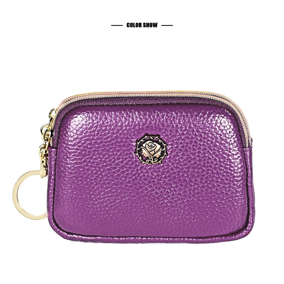 Senorita Genuine Leather Women’s Coin Purse – Double Zipper Small Wallet