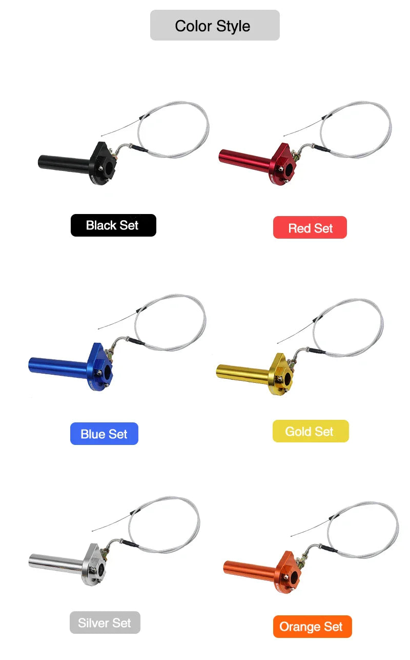 ZSDTRP 7/8" Aluminum Quick Action Throttle Grip Set – Twist Gas Throttle with Cable for 50cc, 110cc, 125cc Dirt & Pit Bikes