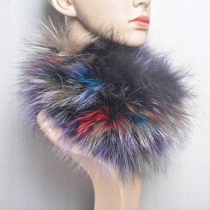 2025 Real Fox Fur Scarf and Headband – Luxury Winter Neck Warmer for Women, 100% Natural Fur, Elastic Ring Muffler