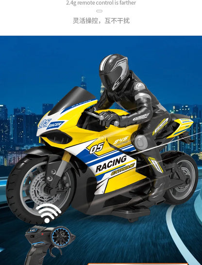 1/6 Scale RC Electric Racing Motorcycle – High-Speed 4CH Remote Control Drift Car Toy for Boys