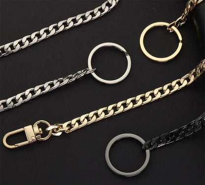 40cm Metal Key Chains – Wallet & Belt Chain for Hipster Pants, Hip Hop, Rock, Punk Street Style, Anti-Lost Keyring for Men (K404)