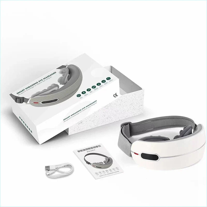 Electric Rotating Kneading Eye Massager | Warm Compress Therapy with Music for Eye Fatigue & Anti-Wrinkle