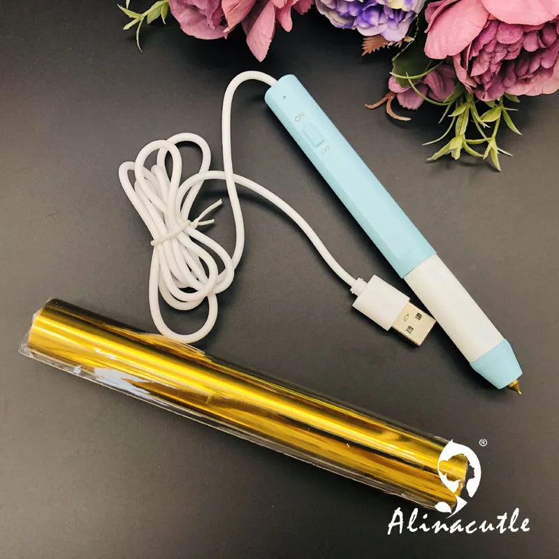 Heated Electric Foil Pen – Hot Foil Quill Tool Kit for Scrapbook & Handmade Craft Foiling