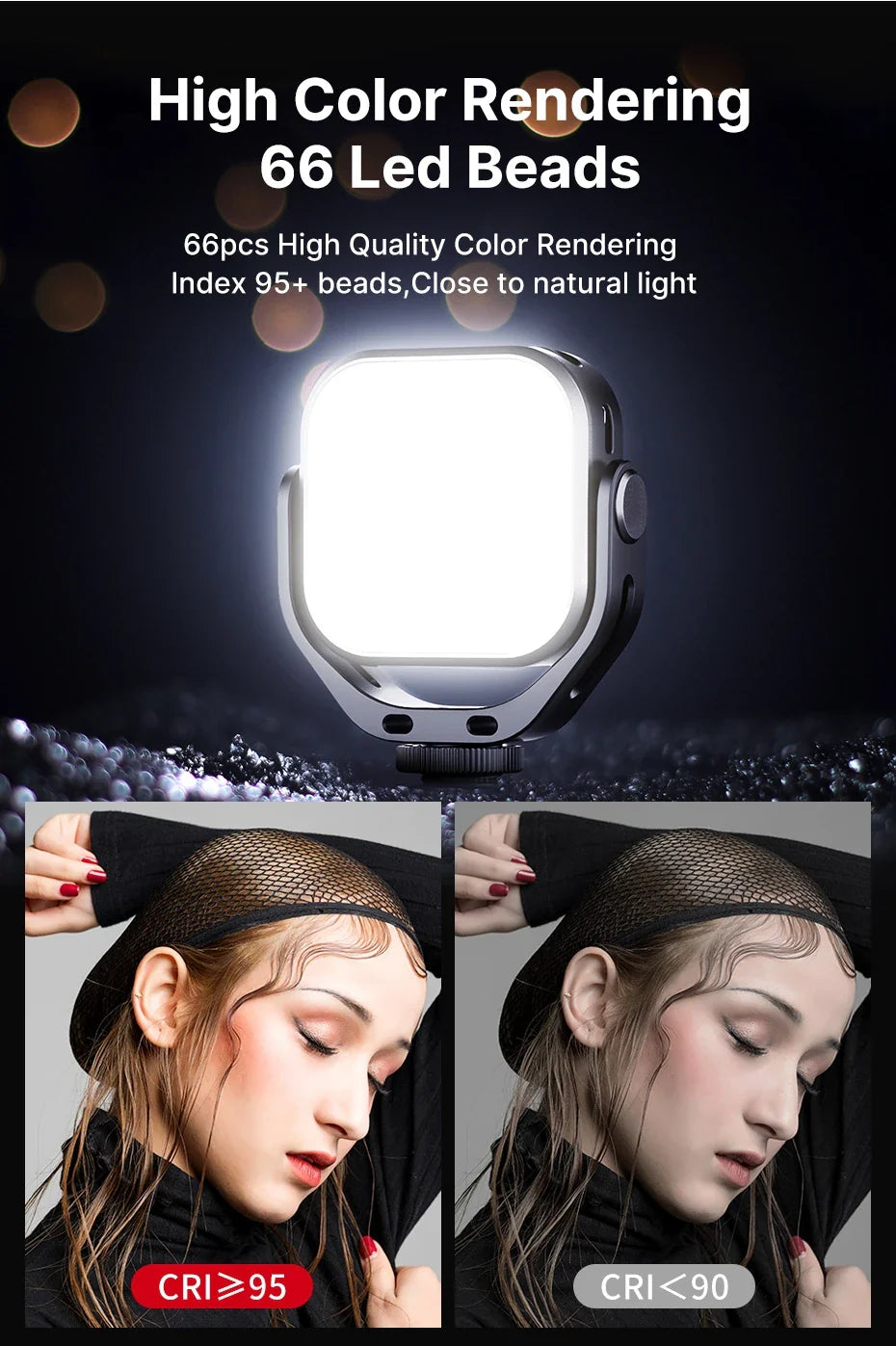 Ulanzi Vijim VL66 Adjustable LED Video Light – 360° Rotatable, Rechargeable Fill Light for DSLR, SLR & Mobile