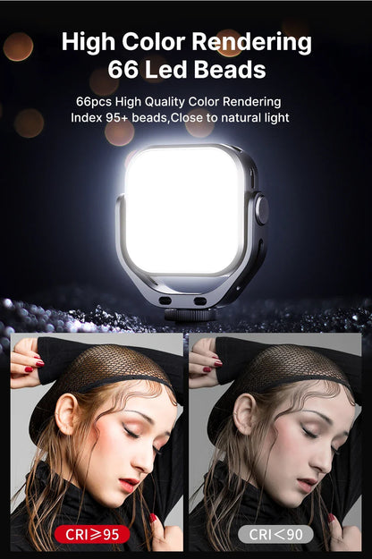 Ulanzi Vijim VL66 Adjustable LED Video Light – 360° Rotatable, Rechargeable Fill Light for DSLR, SLR & Mobile