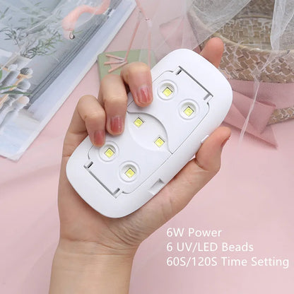 Portable 6W UV LED Nail Dryer – Manicure Lamp for Gel Nail Polish & Nail Art, Home Use