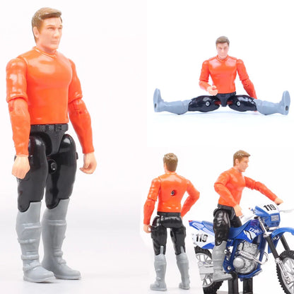 1/18 Scale 3.75" Motorcycle Racer Action Figure – Villopoto #5, Dungey #199, Pastrana Bike Model Collectible Toy