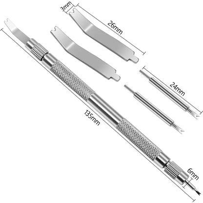 5PCS Professional Adjustable Watch Band Link Remover — Metal Bracelet Pin & Strap Repair Tool Set