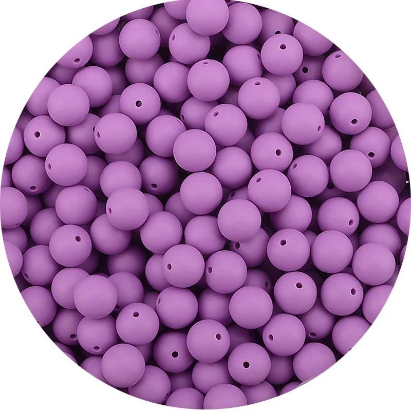 LOFCA Silicone Teething Beads - 20pcs 15mm Round Baby Chew Beads for DIY Teether Toys Infant Accessories