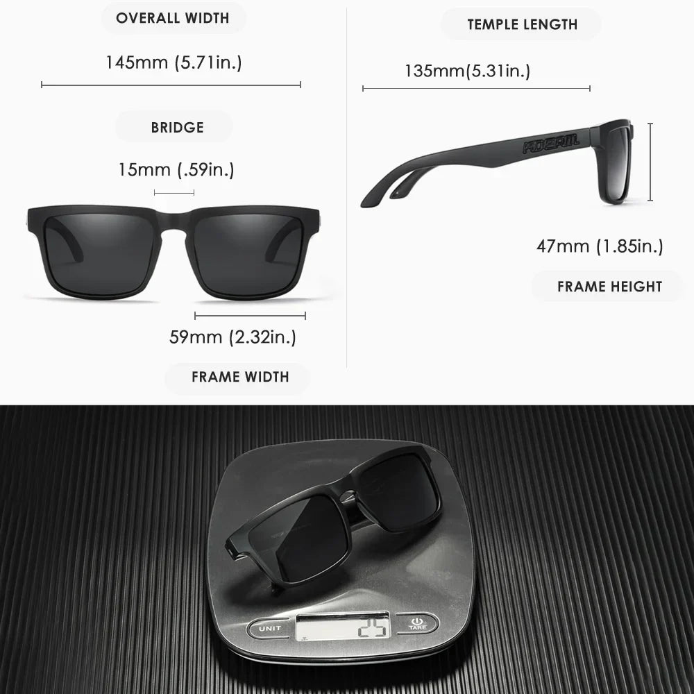 KDEAM Photochromic & Polarized Sunglasses - Category 3 Polarization, Unique Frame Surface Eyewear for Men & Women with Case