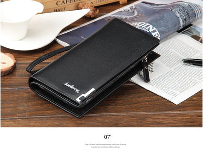 Baellerry Men’s Long Wallet – Large Capacity Zipper Clutch with Card Holder & Coin Pocket, Luxury Handbag Purse