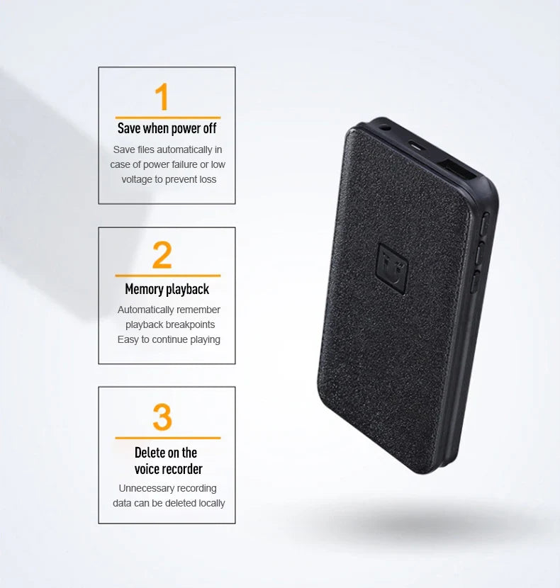 8-64GB Digital Voice Recorder – Hidden Sound-Activated Espia Dictaphone with Magnet, Long-Distance Recording, MP3 & U-Disk