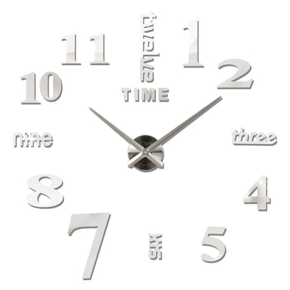 3D DIY Wall Clock - Modern Acrylic Mirror Sticker Quartz Clock For Living Room Decor With Silent Movement