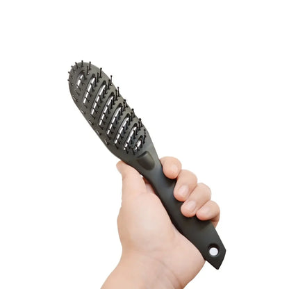 Pro Hair Salon Anti-Static Curved Vent Comb – Heat-Resistant Tine Brush for Scalp Massage & Hairdressing