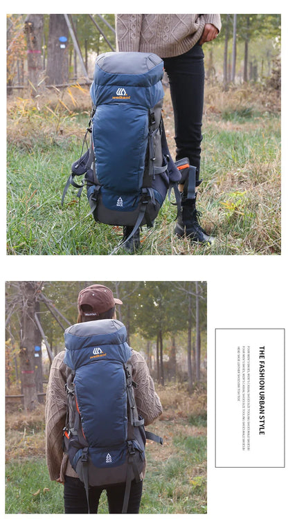 65L Large Camping Backpack — Waterproof Outdoor Hiking, Climbing & Trekking Mountaineering Sport Bag